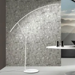 Lampada da Terra in Metallo Verniciato in Diversi Colori e LED Dimmerabile - Acero