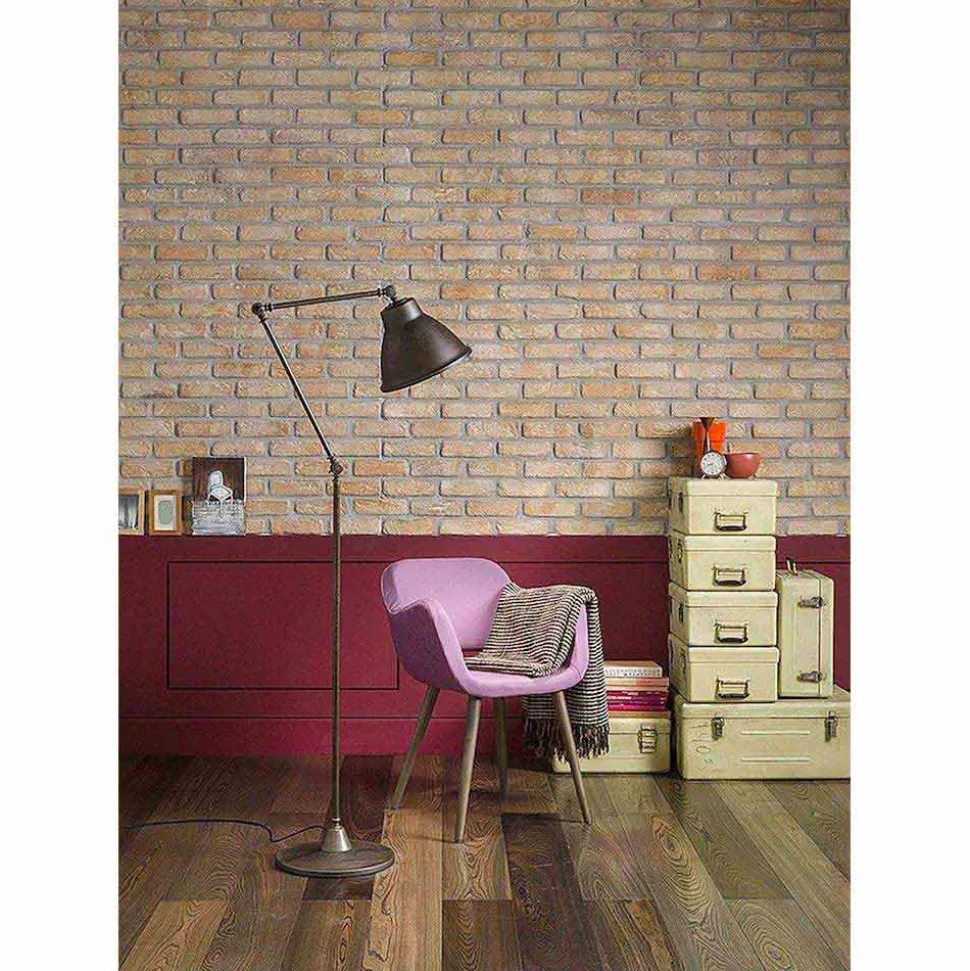 Lampada da Terra in Ottone e Ferro con Snodo Stile Vintage - Loft by Il Fanale