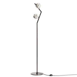 Lampada da Terra in Ottone Scuro e Vetro Stone Made in Italy - Bottega