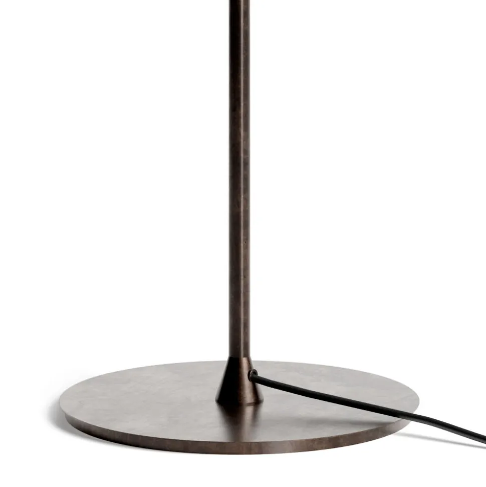 Lampada da Terra in Ottone Scuro e Vetro Stone Made in Italy - Bottega