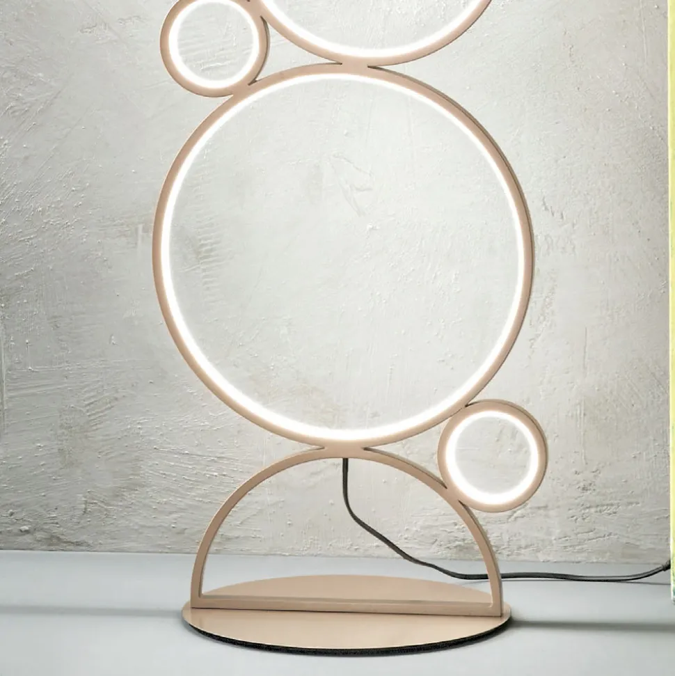 Lampada da Terra LED Moderna in Metallo Verniciato Oro o Argento - Punto