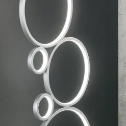 Lampada da Terra LED Moderna in Metallo Verniciato Oro o Argento - Punto