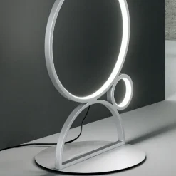 Lampada da Terra LED Moderna in Metallo Verniciato Oro o Argento - Punto