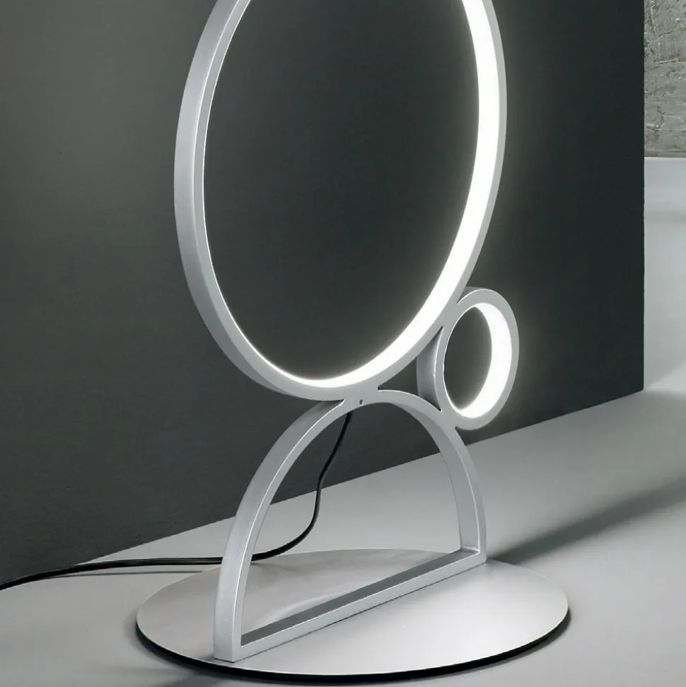 Lampada da Terra LED Moderna in Metallo Verniciato Oro o Argento - Punto