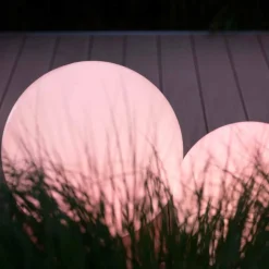 Lampada da Terra Led Multicolore in polietilene Bianca, Design Tondo - Globostar
