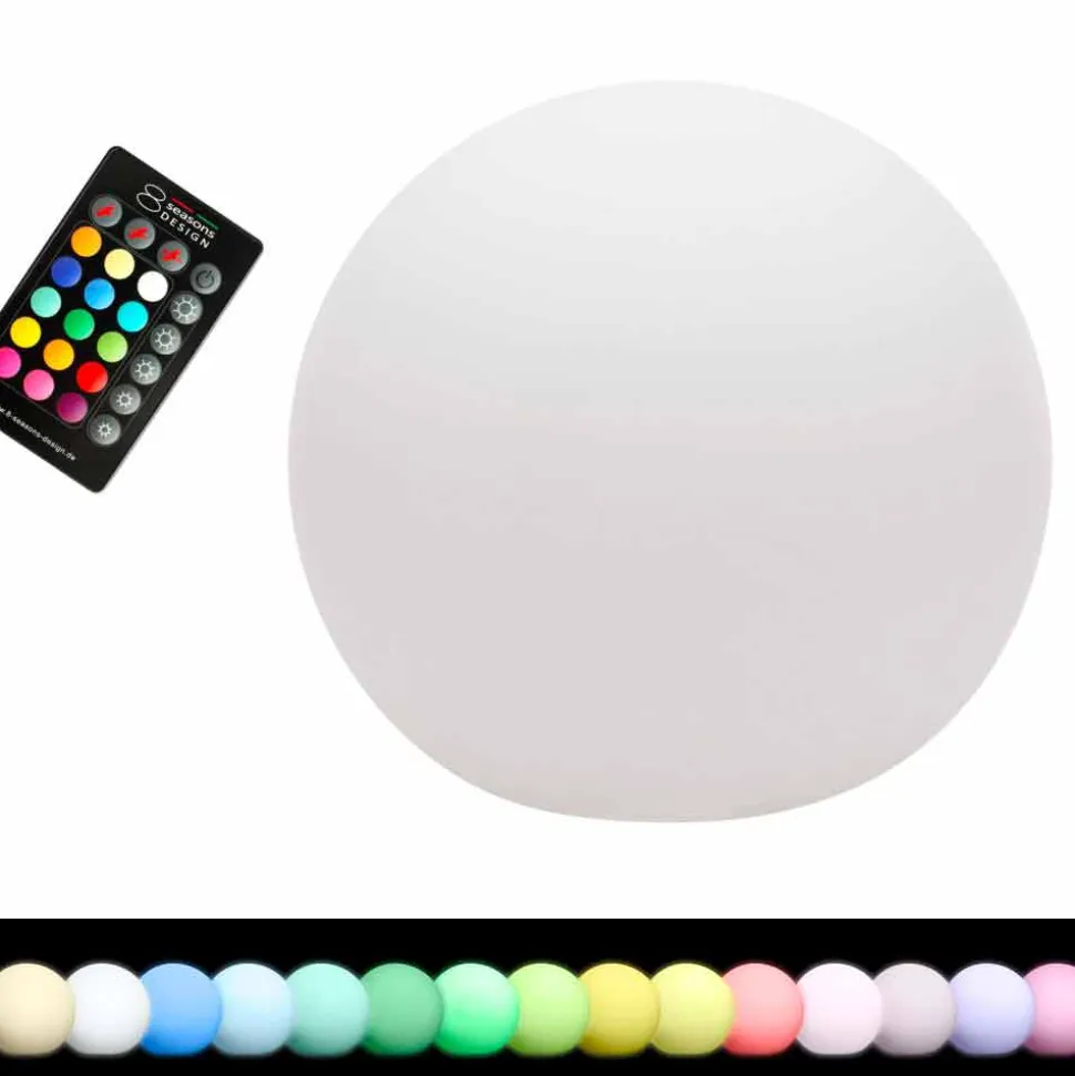 Lampada da Terra Led Multicolore in polietilene Bianca, Design Tondo - Globostar
