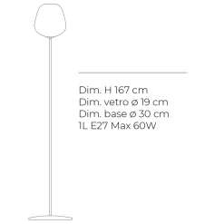 Lampada da Terra Mini in Vetro Incamiciato o Trasparente Made in Italy - Elisia