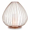 Lampada da Terra o da Appoggio in Filo Metallico Bianco o Bronzo - Lanterna