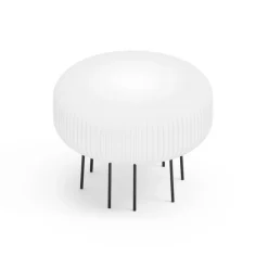 Lampada da Terra per Esterni in Polietilene Bianco Made in Italy - Disco