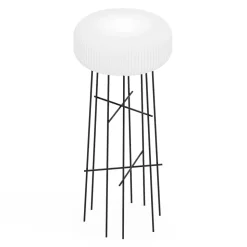Lampada da Terra per Esterni in Polietilene Bianco Made in Italy - Disco