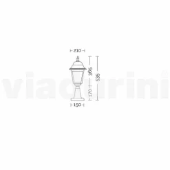 Lampada da terra per esterno in alluminio fatta in Italia, Aquilina