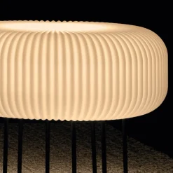 Lampada da Terra per Interni in Polietilene Alabastro Made in Italy - Disco