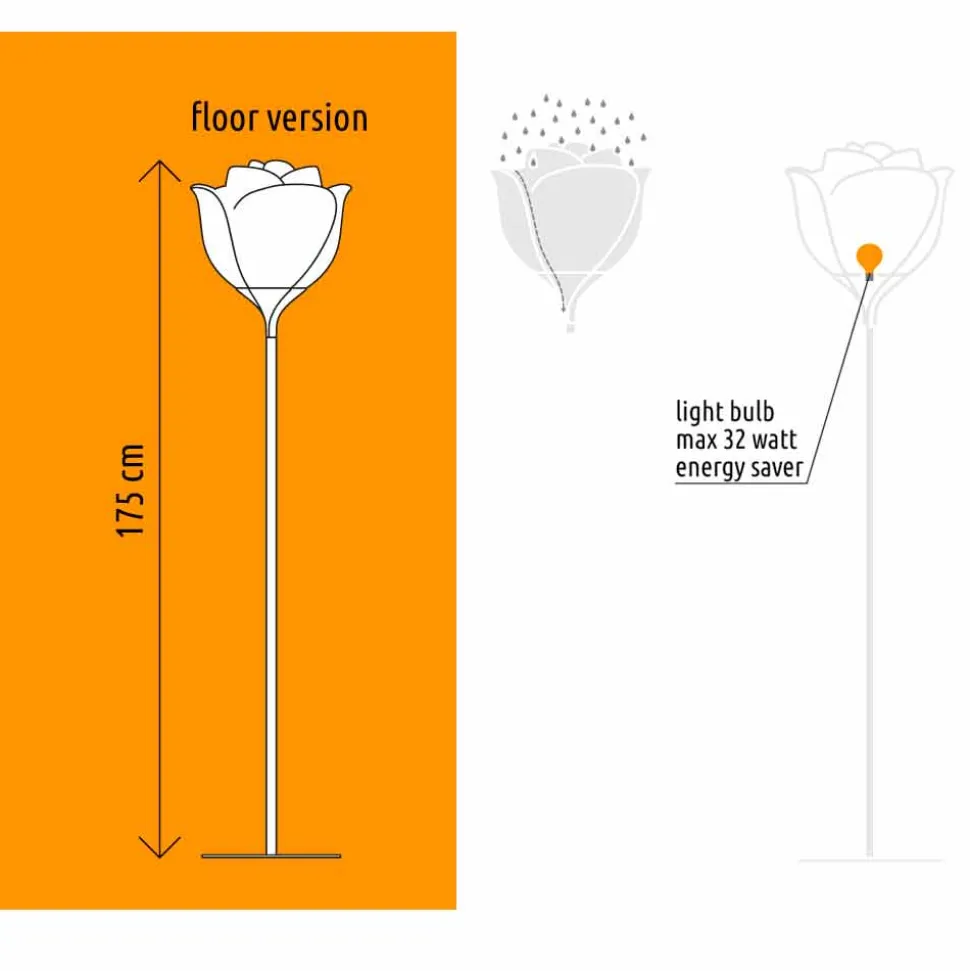 Lampada da Terra per Interno di Design a Fiore in Plastica - Baby Love by Myyour