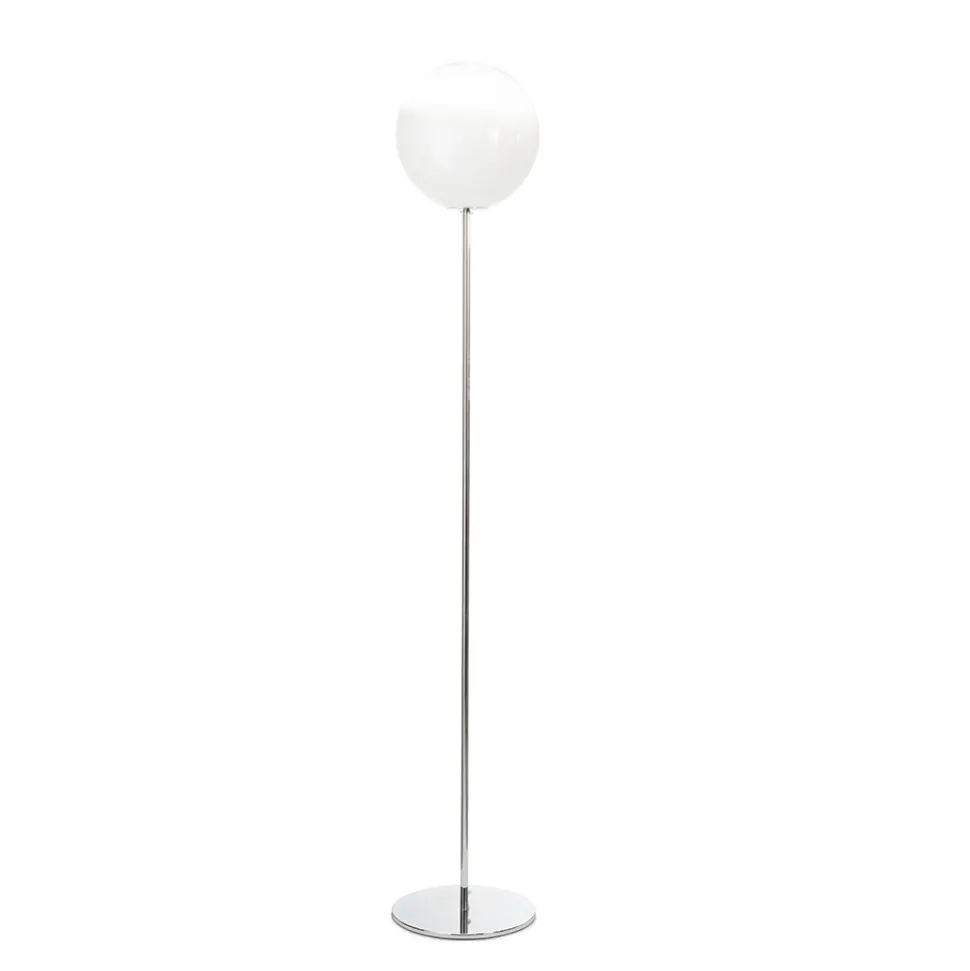 Lampada da Terra su Piantana in Vetro Incamiciato Bianco Made in Italy - Isotta