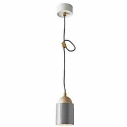 Lampada di design a sospensione in legno e ceramica made in Italy Asia