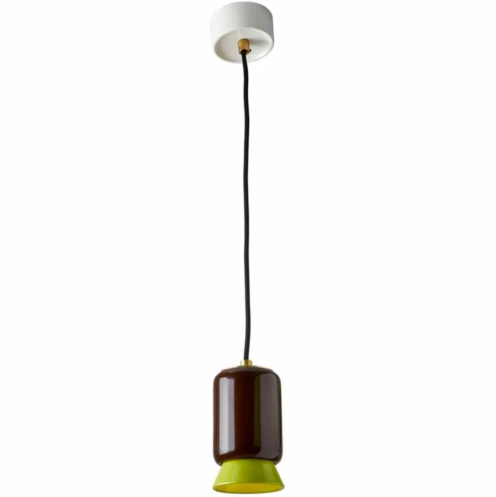 Lampada di design a sospensione in ceramica colorata made Italy Asia