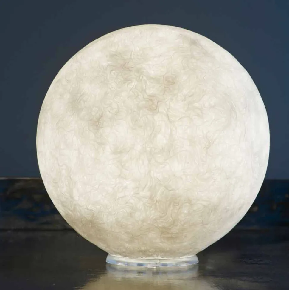 Lampada di design da tavolo In-es.artdesign T.moon in bianca nebulite