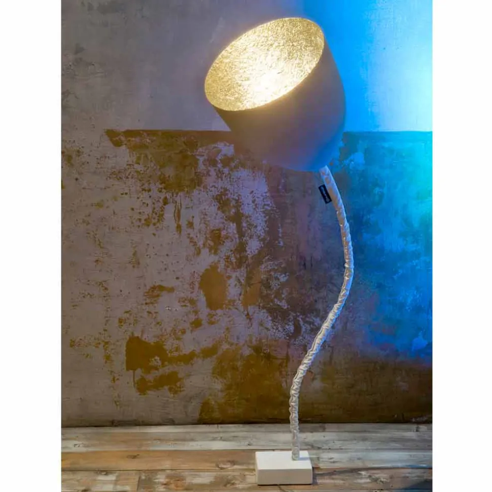Lampada di design da terra In-es.artdesign Flower Cemento verniciata