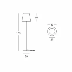 Lampada di design da terra Slide Ali Baba Steel metallo made in Italy