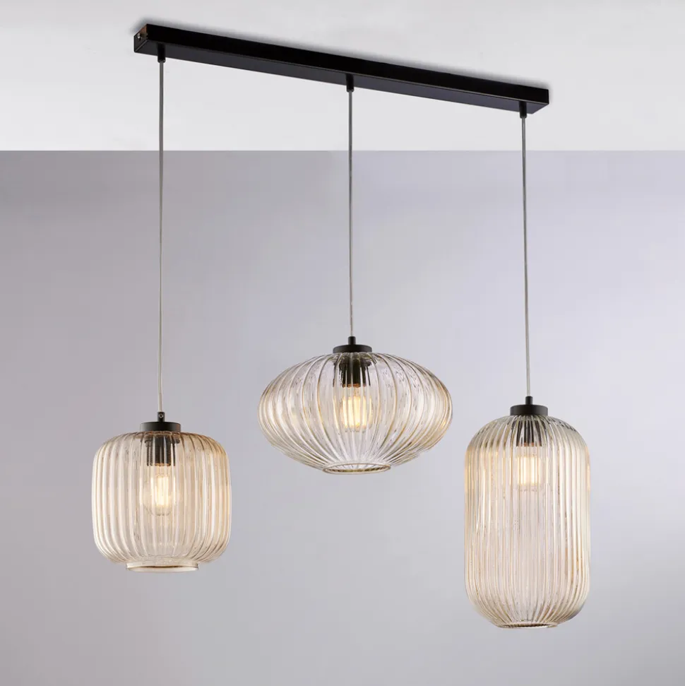 Lampada di Design in Metallo in Vetro 3 Luci Made in Italy - Tucana