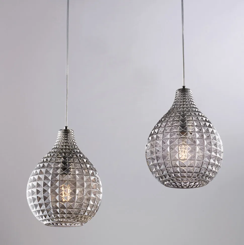 Lampada di Design in Metallo in Vetro con Pendenti in effetto cristallo - Atlas