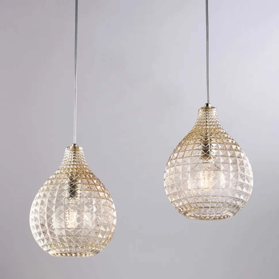 Lampada di Design in Metallo in Vetro con Pendenti in effetto cristallo - Atlas