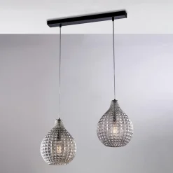 Lampada di Design in Metallo in Vetro con Pendenti in effetto cristallo - Atlas
