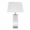 Lampada di design moderno da tavolo in acciaio e paralume bianco Renna