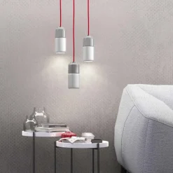 Lampada di design sospesa in ceramica e alluminio made in Italy Asia
