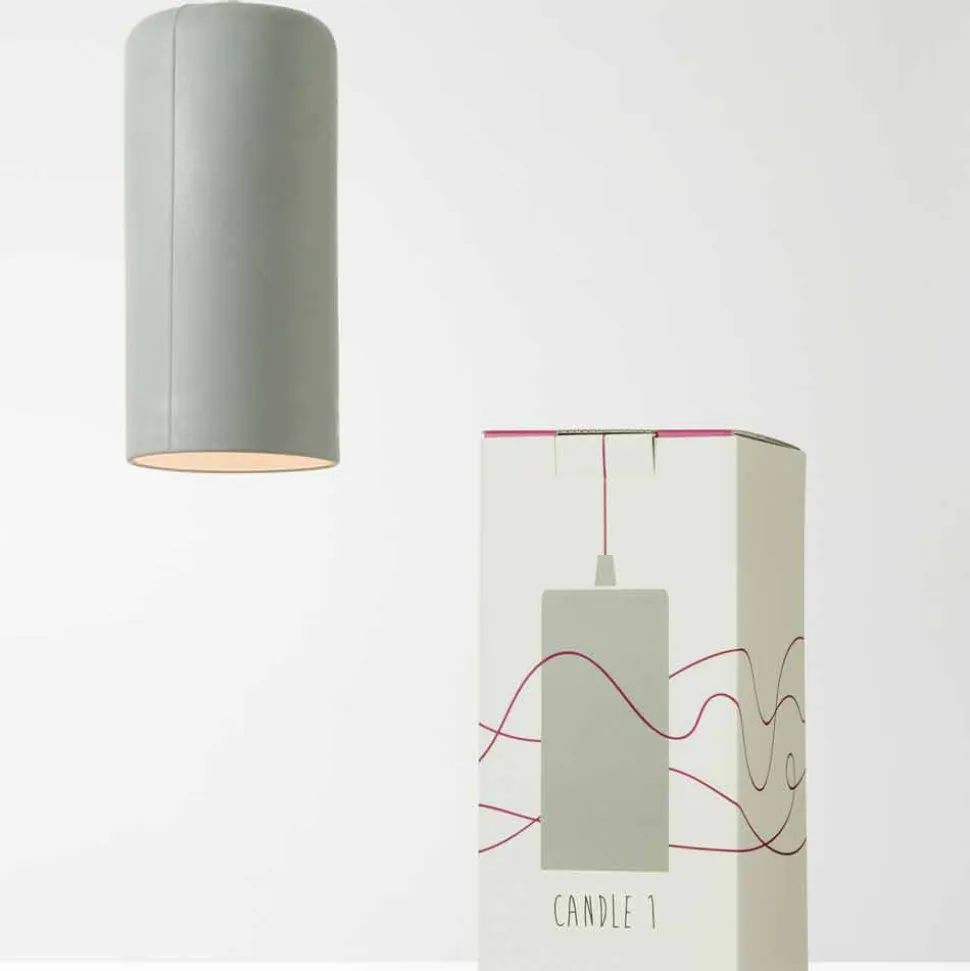 Lampada di design sospesa In-es.artdesign Candle 1 in colorata laprene