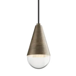 Lampada Doppia a Sospensione in Ferro e Vetro Made in Italy - Nuvoloso