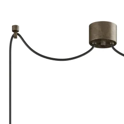 Lampada Doppia a Sospensione in Ferro e Vetro Made in Italy - Nuvoloso