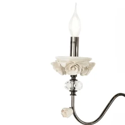 Lampada Flambeaux 7 Luci Classica in Porcellana e Vetro Soffiato - Eteria