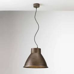 Lampada industriale a sospensione in ferro Loft Media Il Fanale