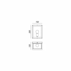 Lampada industriale da parete in ottone e vetro Quadro Il Fanale
