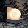 Lampada in Metallo con Sfera Bianca in Marmo Satinato Made in Italy - Issei
