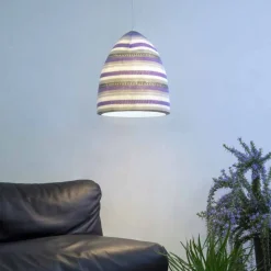 Lampada in nebulite e lana a sospensione In.es.artdesign Flower Stripe
