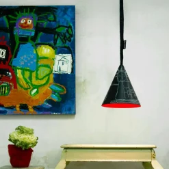 Lampada in resina a sospensione In-es.artdesign Jazz Lavagna moderna