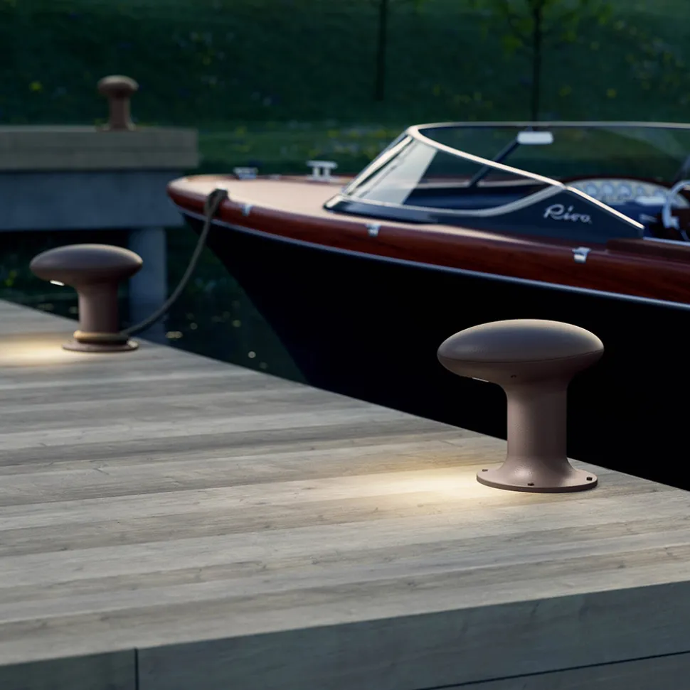 Lampada Led da Giardino in Ghisa Grigio o Marrone di Design - Bitta by Il Fanale