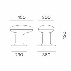 Lampada Led da Giardino in Ghisa Grigio o Marrone di Design - Bitta by Il Fanale