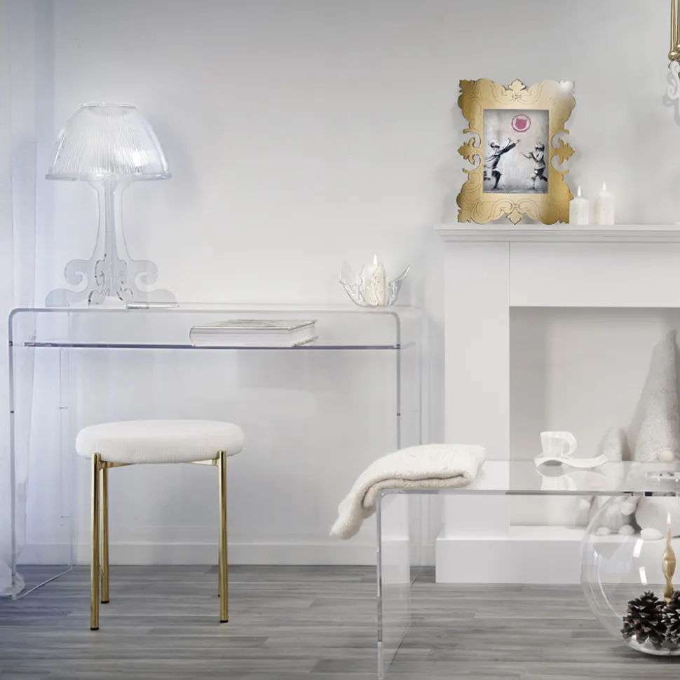 Lampada Led da Tavolo in Plexiglass Trasparente Made in Italy - Odette