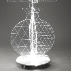 Lampada Led da Terra Plexiglass Marcato a Laser Moderna 3 Misure - Raissa