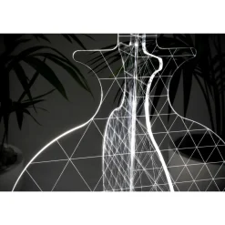 Lampada Led da Terra Plexiglass Marcato a Laser Moderna 3 Misure -  Raissa