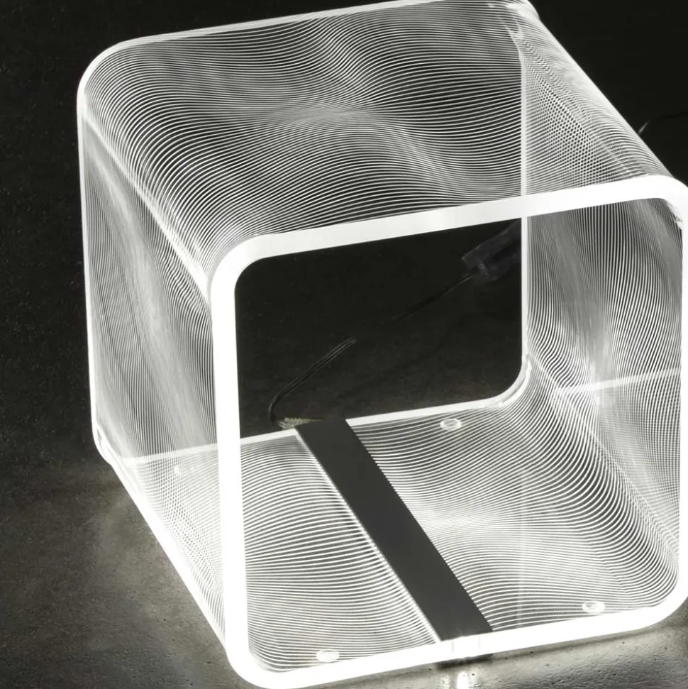 Lampada Led in Cristallo Acrilico Trasparente Decoro a Laser - Robiola