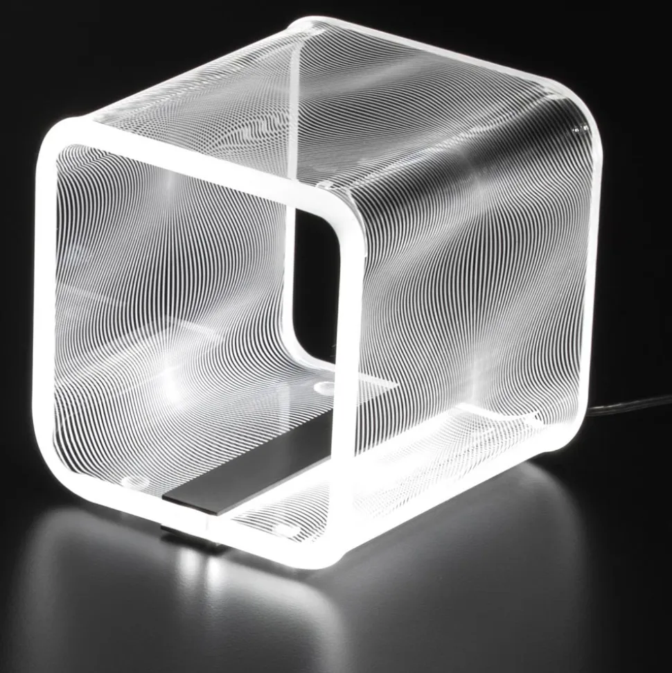 Lampada Led in Cristallo Acrilico Trasparente Decoro a Laser - Robiola