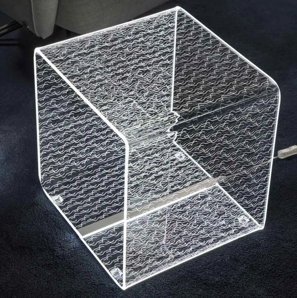 Lampada Led Rgb in Cristallo Acrilico Trasparente Decoro Laser - Robiola