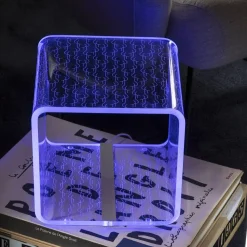 Lampada Led Rgb in Cristallo Acrilico Trasparente Decoro Laser - Robiola