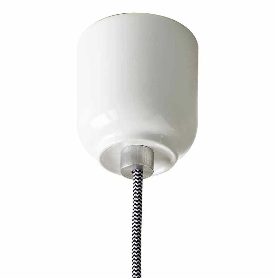 Lampada moderna a sospensione in ceramica bicolore made in Italy Asia
