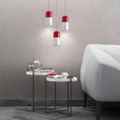 Lampada moderna a sospensione in ceramica bicolore made in Italy Asia