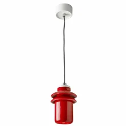 Lampada moderna a sospensione in ceramica rossa made in Italy Asia